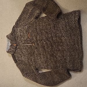 Brown Sherpa Quarter Zip Up